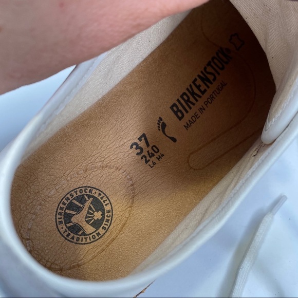 Birkenstock Santa Cruz White Canvas Round Toe Oxford Sneakers Size 37 Narrow - Picture 9 of 11